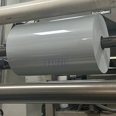 Rolo de folha plástica laminada de PE cinza-única face